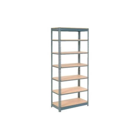 Global Equipment Heavy Duty Shelving 48"W x 18"D x 84"H With 7 Shelves - Wood Deck - Gray 255506